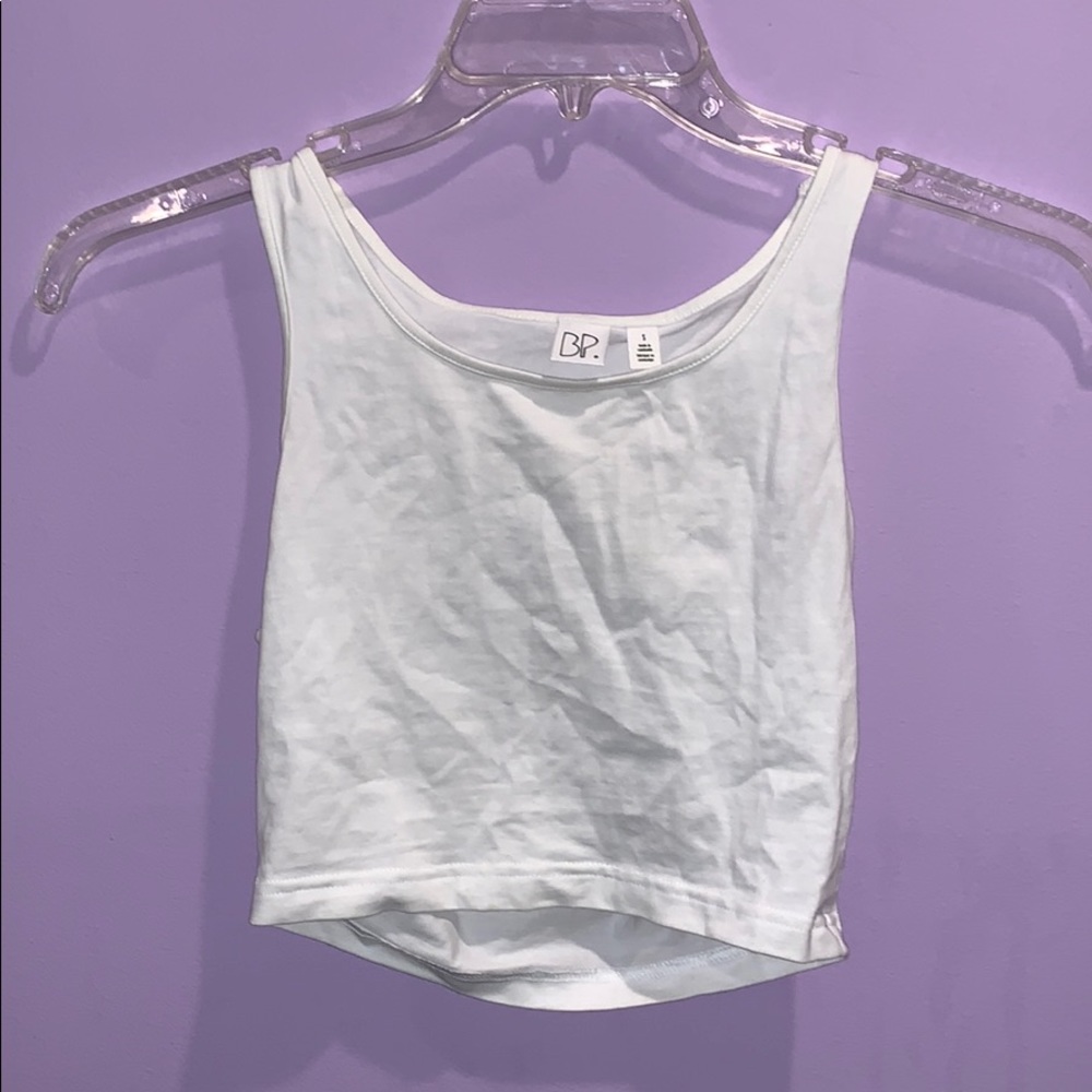 BP classic plain white sleeveless crop top